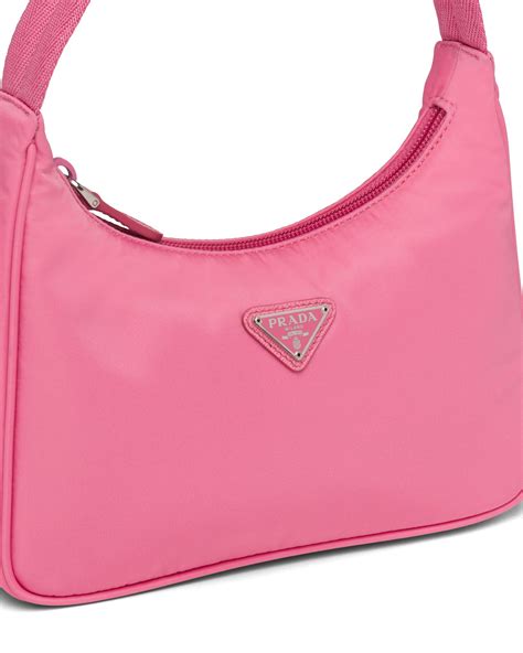 prada mini pink|Prada mini nylon shoulder bag.